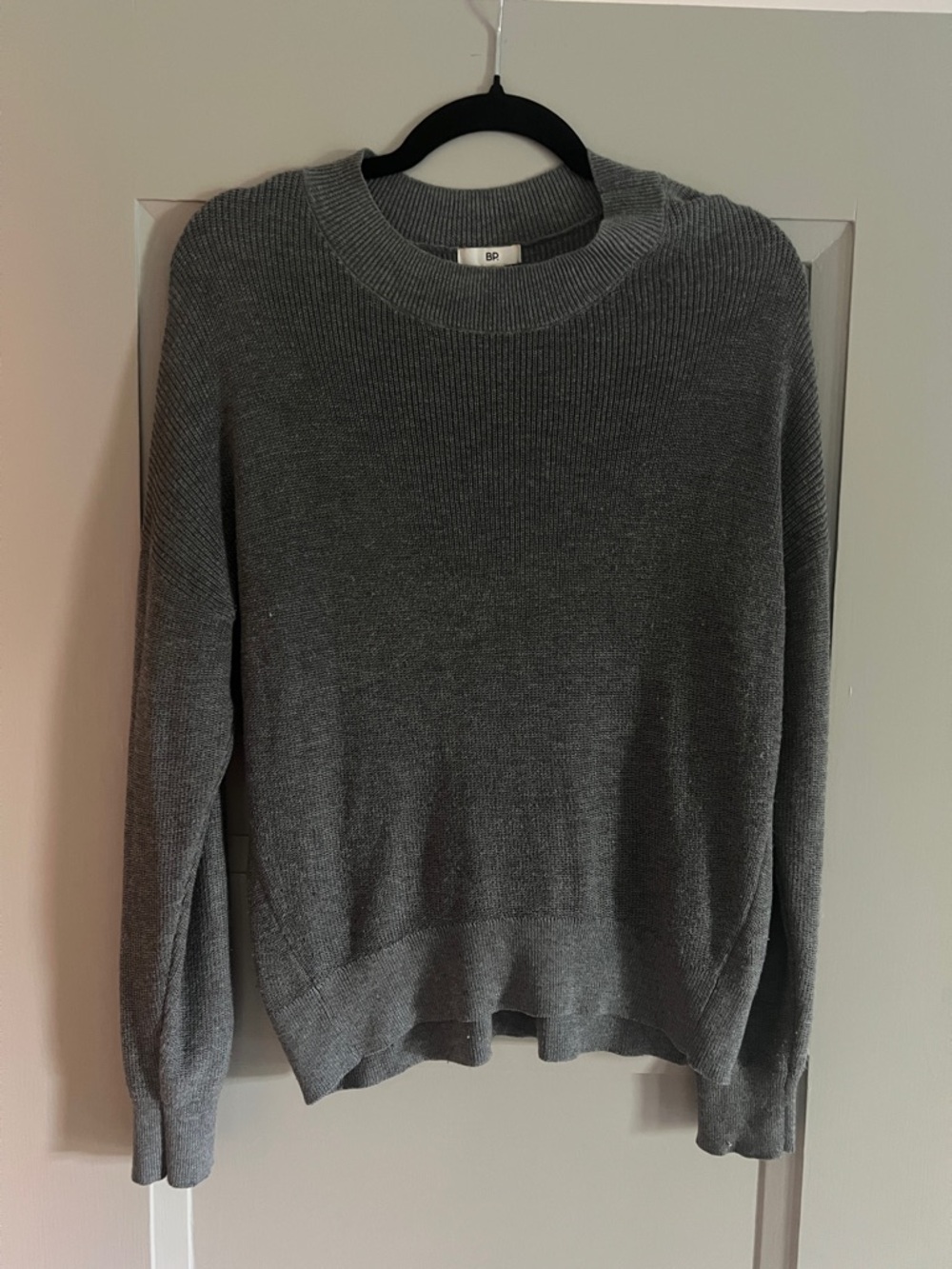 bp Charcoal Ribbed Crewneck Sweater